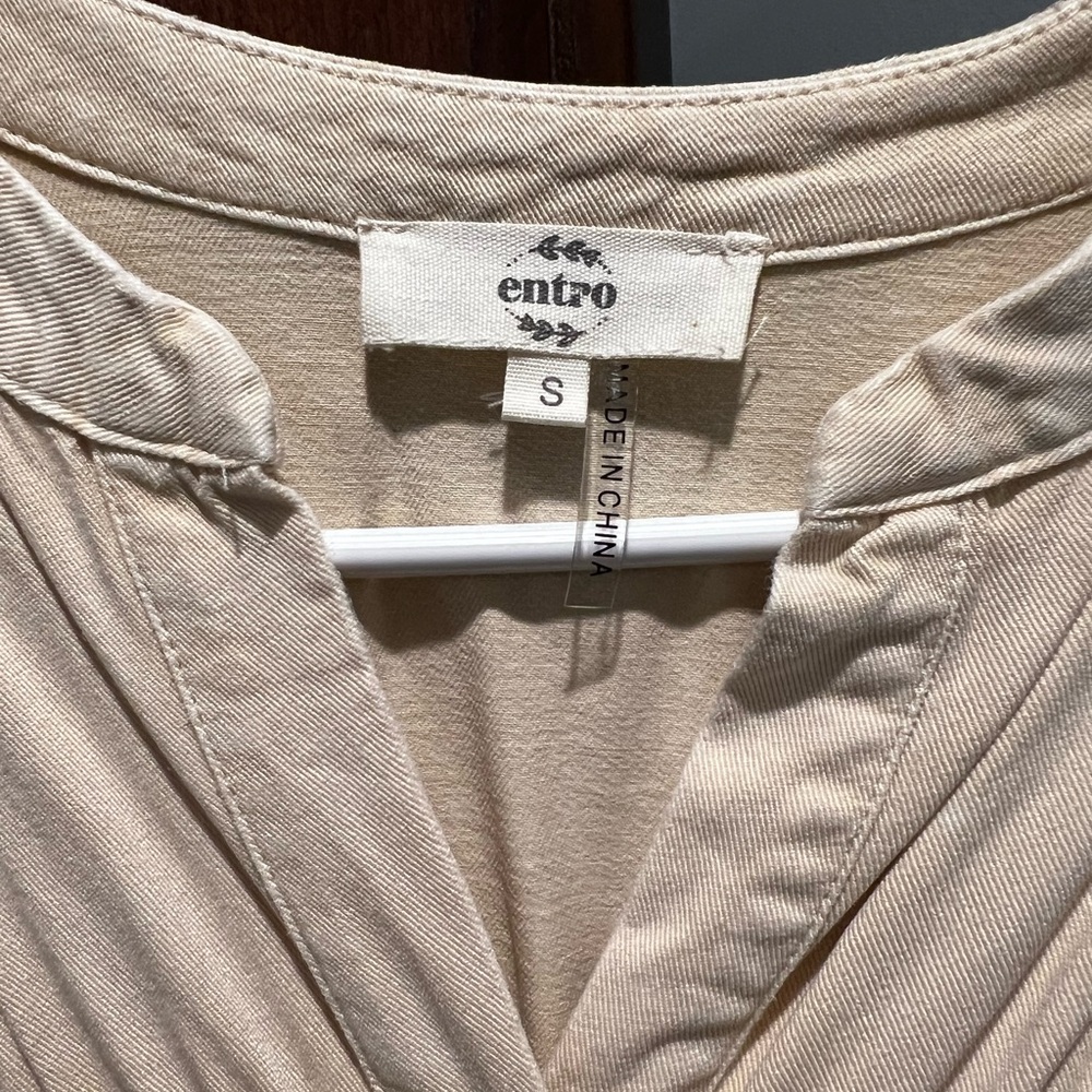 Entro Cream V-Neck Dress